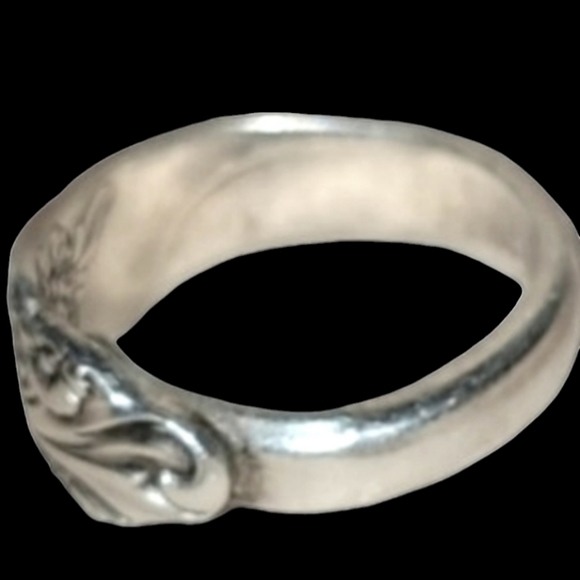 Mens Chunky Boho Spoon Ring Hand Forged Size 13 - Picture 2 of 6